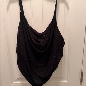 Xxl City Chic Black Draped Tank Top plus size tank top